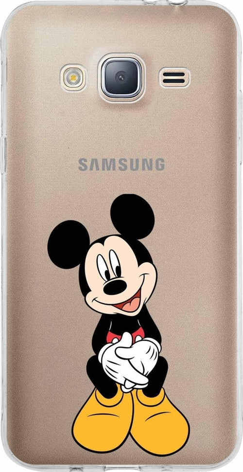 Samsung Galaxy J310 Kapak Mickey Mouse Tasarımlı Şeffaf Silikon Kılıf