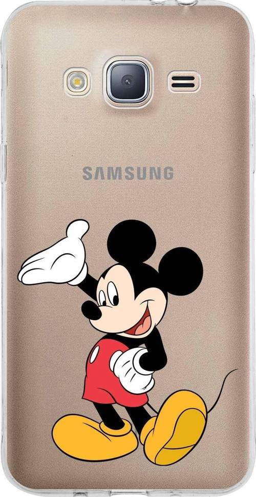 Samsung Galaxy J310 Kapak Mickey Mouse Tasarımlı Şeffaf Silikon Kılıf