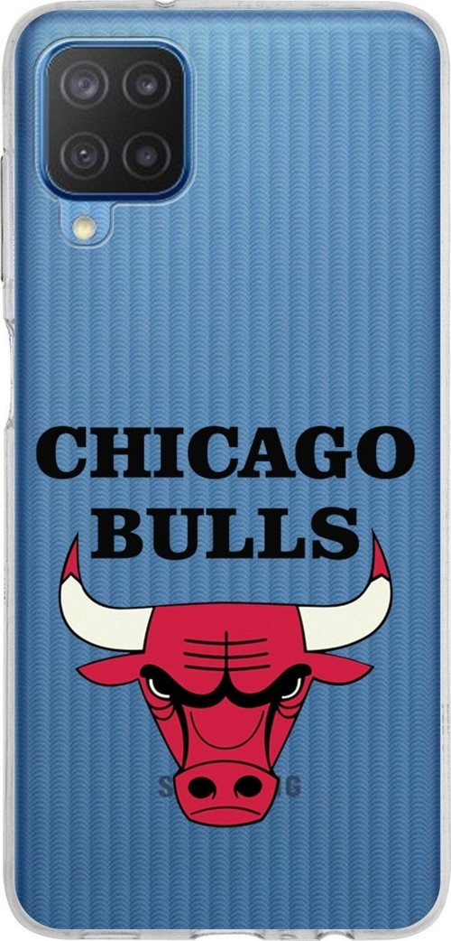 Samsung Galaxy M12 Kapak Chicago Bulls Tasarımlı Şeffaf Silikon Kılıf