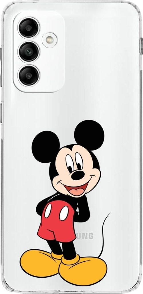 Samsung Galaxy M13 Kamera Korumalı Kapak Mickey Mouse Tasarımlı Şeffaf Kılıf