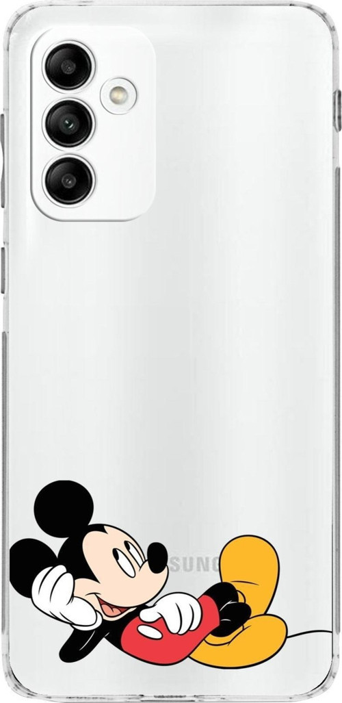 Samsung Galaxy M13 Kamera Korumalı Kapak Mickey Mouse Tasarımlı Şeffaf Kılıf