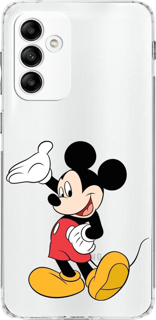 Samsung Galaxy M13 Kamera Korumalı Kapak Mickey Mouse Tasarımlı Şeffaf Kılıf
