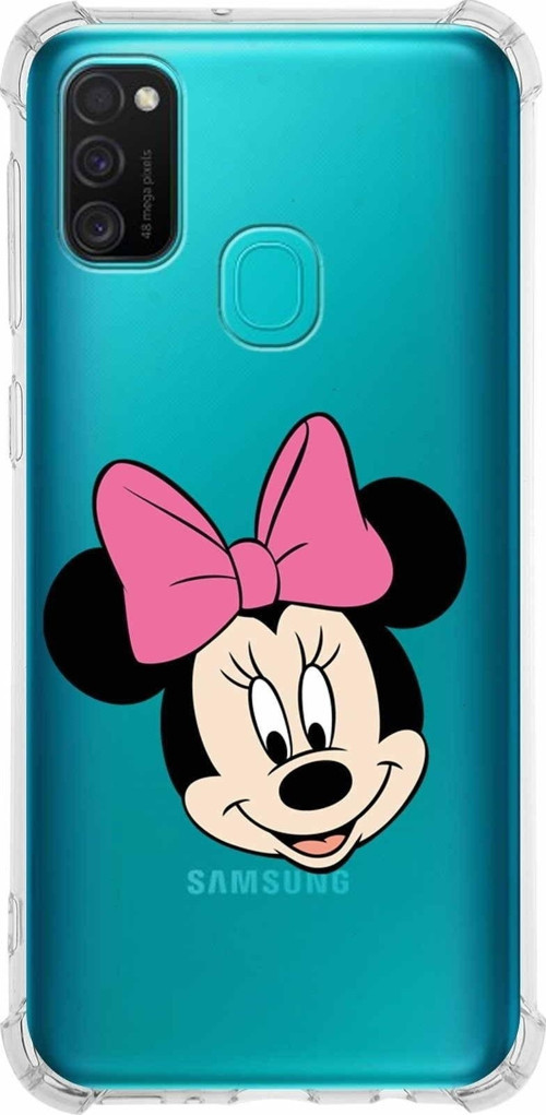 Samsung Galaxy M30S Köşe Korumalı Antişok Kapak Minnie Mouse Tasarımlı Şeffaf Kılıf