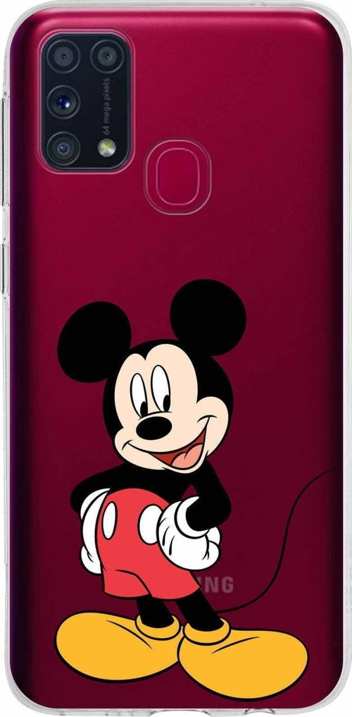 Samsung Galaxy M31 Kapak Mickey Mouse Tasarımlı Şeffaf Silikon Kılıf