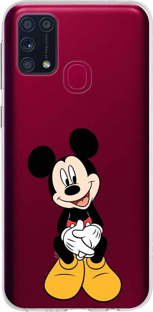 Samsung Galaxy M31 Kapak Mickey Mouse Tasarımlı Şeffaf Silikon Kılıf