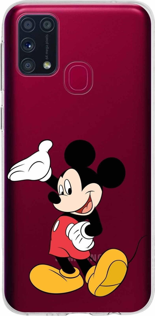 Samsung Galaxy M31 Kapak Mickey Mouse Tasarımlı Şeffaf Silikon Kılıf
