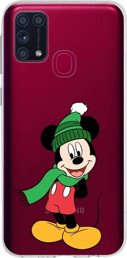 Samsung Galaxy M31 Kapak Mickey Mouse Tasarımlı Şeffaf Silikon Kılıf