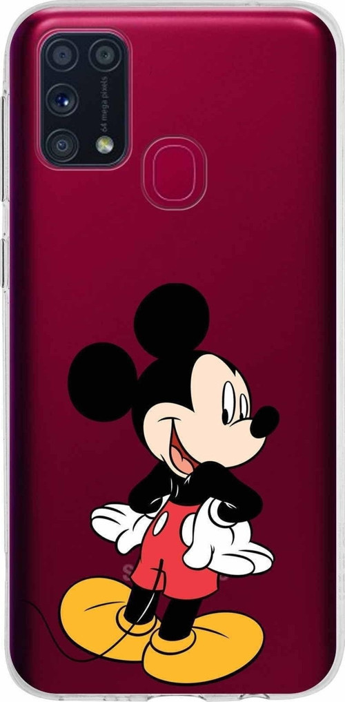 Samsung Galaxy M31 Kapak Mickey Mouse Tasarımlı Şeffaf Silikon Kılıf