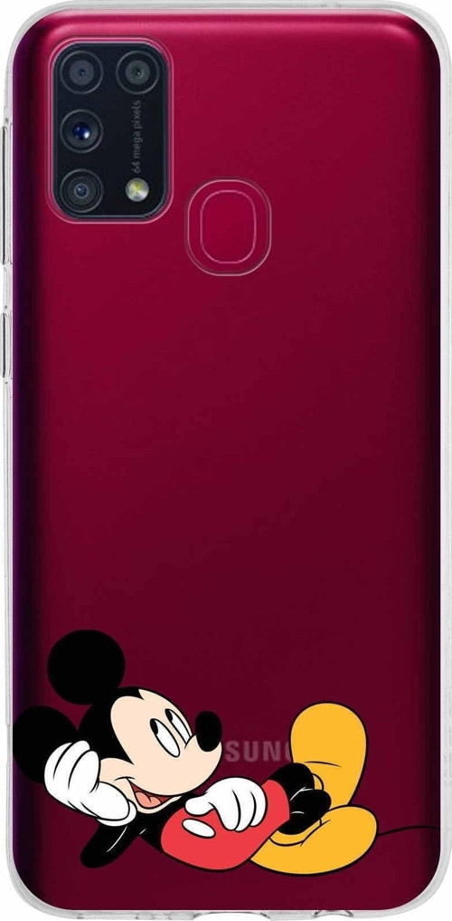 Samsung Galaxy M31 Kapak Mickey Mouse Tasarımlı Şeffaf Silikon Kılıf