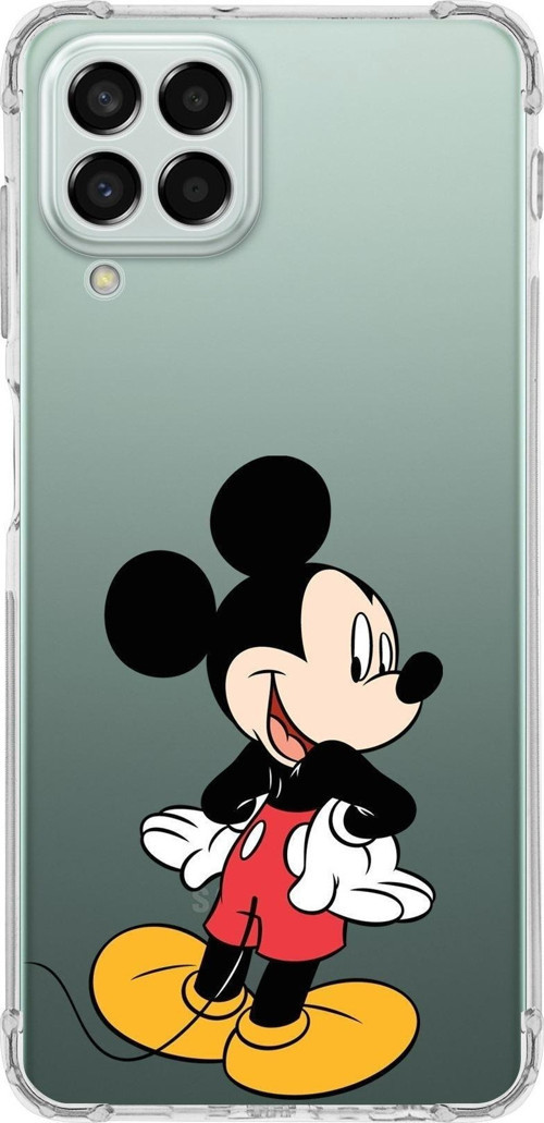 Samsung Galaxy M33 Köşe Korumalı Antişok Kapak Mickey Mouse Tasarımlı Şeffaf Kılıf