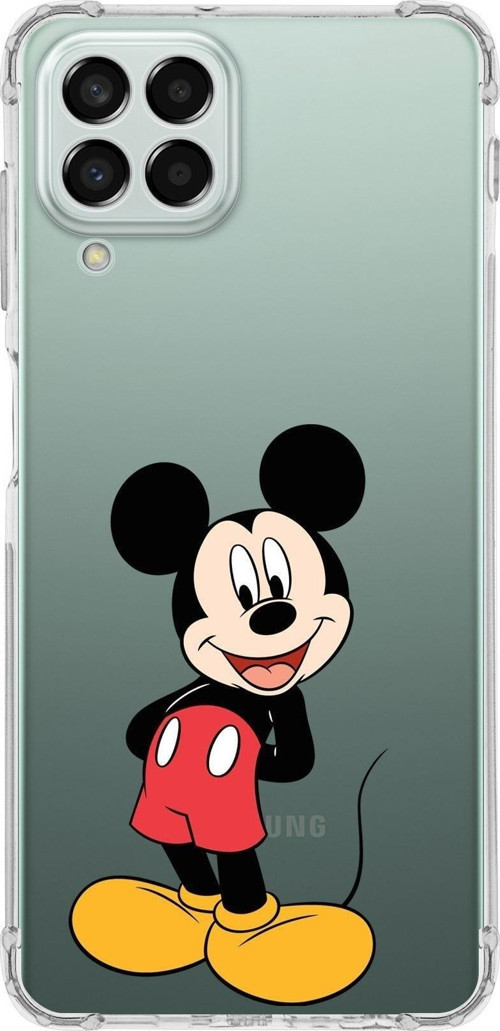 Samsung Galaxy M33 Köşe Korumalı Antişok Kapak Mickey Mouse Tasarımlı Şeffaf Kılıf