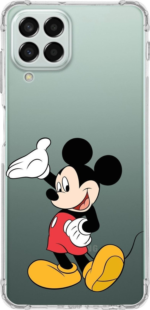 Samsung Galaxy M33 Köşe Korumalı Antişok Kapak Mickey Mouse Tasarımlı Şeffaf Kılıf