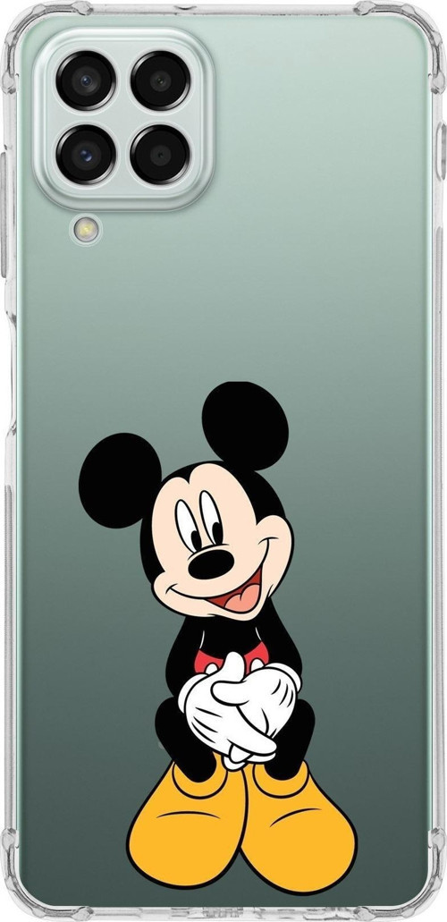 Samsung Galaxy M33 Köşe Korumalı Antişok Kapak Mickey Mouse Tasarımlı Şeffaf Kılıf