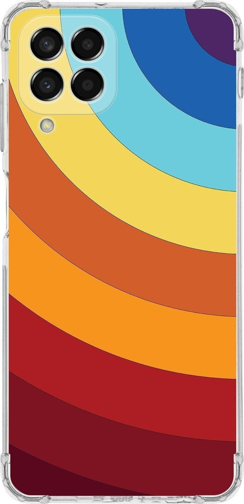 Samsung Galaxy M33 Köşe Korumalı Antişok Kapak Renk Cümbüşü Tasarımlı Şeffaf Kılıf