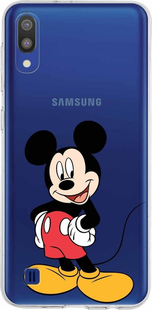 Samsung Galaxy M10 Kapak Mickey Mouse Tasarımlı Şeffaf Silikon Kılıf
