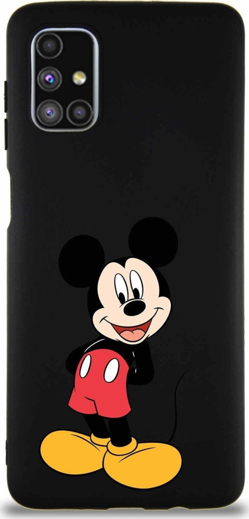 Samsung Galaxy M51 Soft Premier Kapak Mickey Mouse-B Tasarımlı Silikon Kılıf - Siyah