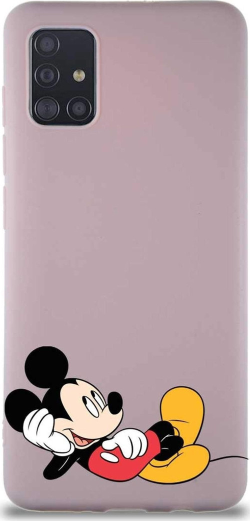 Samsung Galaxy M31S Soft Premier Kapak Mickey Mouse-F Tasarımlı Silikon Kılıf - Pudra