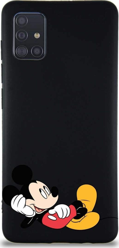 Samsung Galaxy M31S Soft Premier Kapak Mickey Mouse-F Tasarımlı Silikon Kılıf - Siyah
