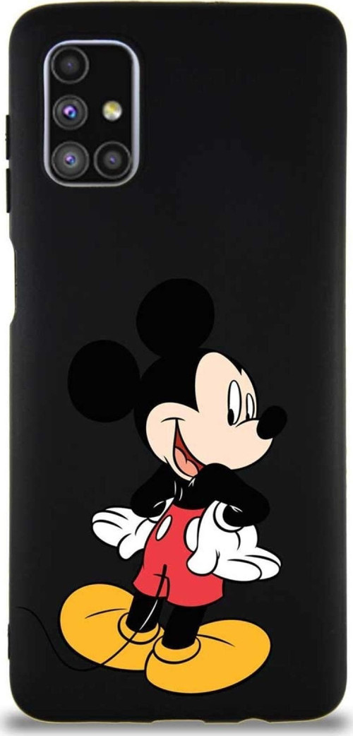 Samsung Galaxy M51 Soft Premier Kapak Mickey Mouse-D Tasarımlı Silikon Kılıf - Siyah