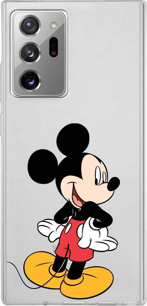 Samsung Galaxy Note 20 Ultra Kapak Mickey Mouse Tasarımlı Şeffaf Silikon Kılıf