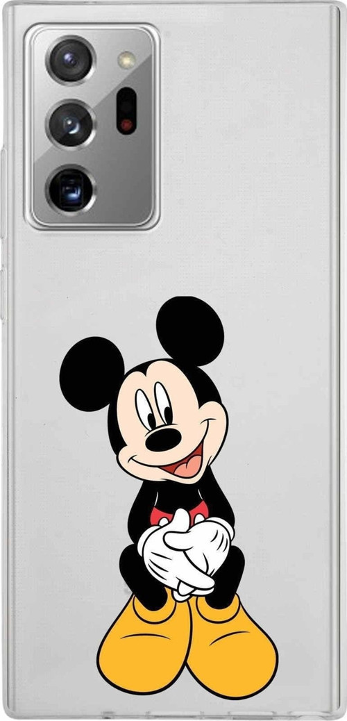 Samsung Galaxy Note 20 Ultra Kapak Mickey Mouse Tasarımlı Şeffaf Silikon Kılıf