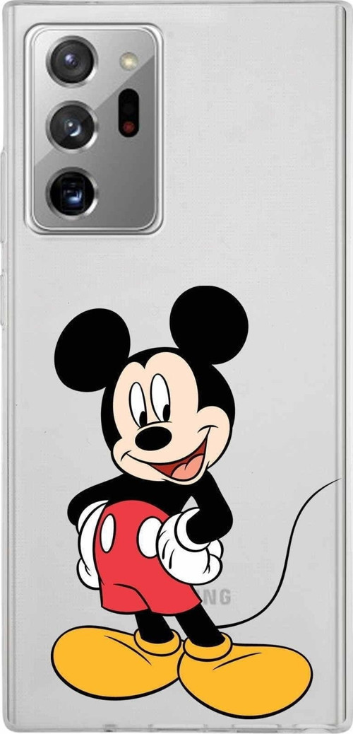 Samsung Galaxy Note 20 Ultra Kapak Mickey Mouse Tasarımlı Şeffaf Silikon Kılıf