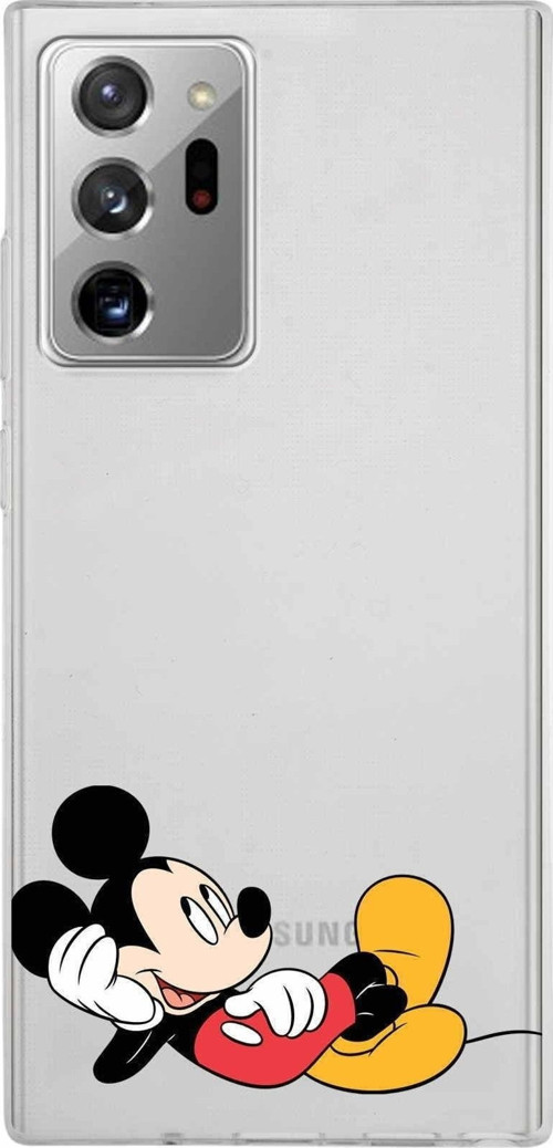 Samsung Galaxy Note 20 Ultra Kapak Mickey Mouse Tasarımlı Şeffaf Silikon Kılıf