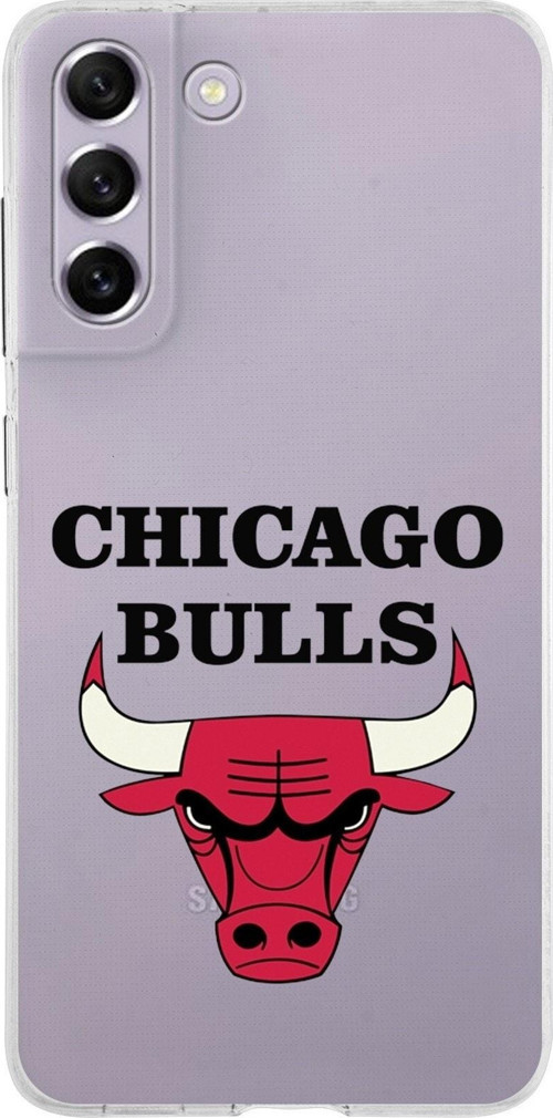 Samsung Galaxy S21 Fe Kapak Chicago Bulls Tasarımlı Şeffaf Silikon Uyumlu Kılıf