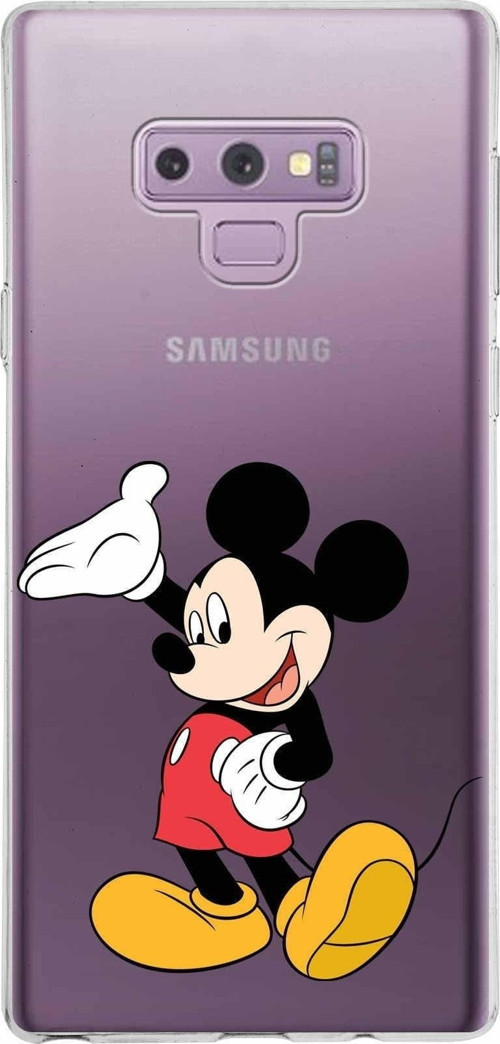 Samsung Galaxy Note 9 Kapak Mickey Mouse Tasarımlı Şeffaf Silikon Kılıf