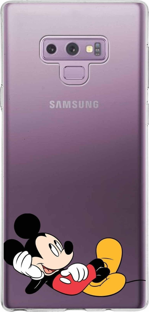 Samsung Galaxy Note 9 Kapak Mickey Mouse Tasarımlı Şeffaf Silikon Kılıf
