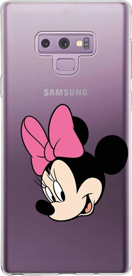 Samsung Galaxy Note 9 Kapak Minnie Mouse Tasarımlı Şeffaf Silikon Kılıf