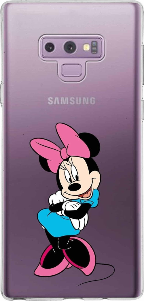 Samsung Galaxy Note 9 Kapak Minnie Mouse Tasarımlı Şeffaf Silikon Kılıf