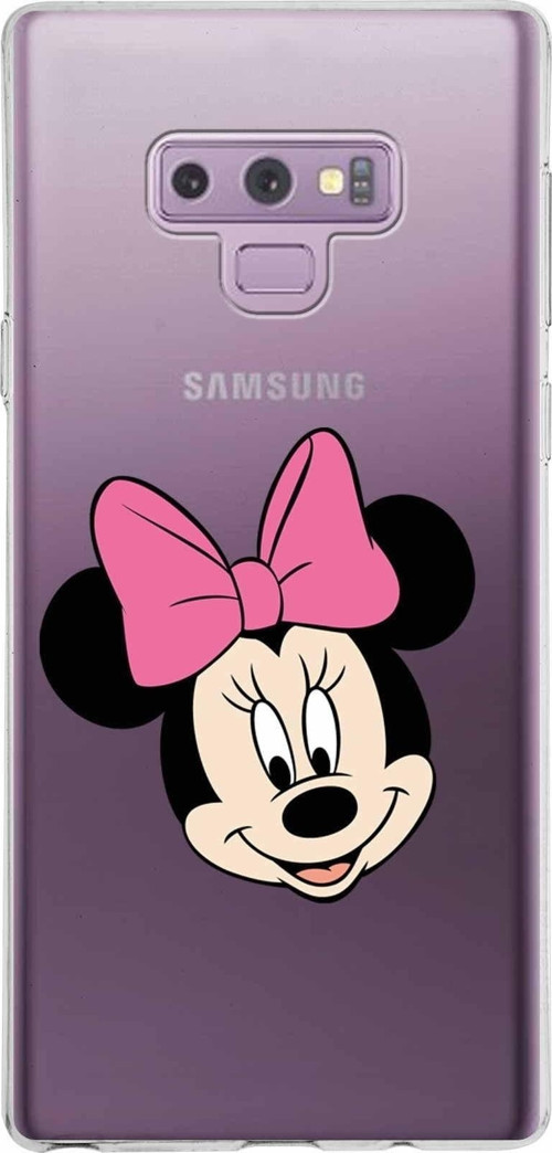 Samsung Galaxy Note 9 Kapak Minnie Mouse Tasarımlı Şeffaf Silikon Kılıf