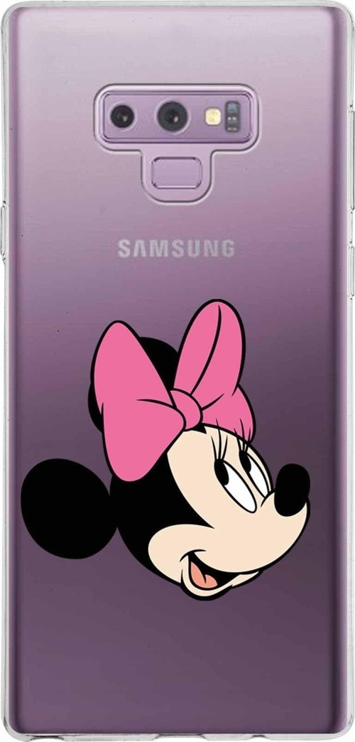 Samsung Galaxy Note 9 Kapak Minnie Mouse Tasarımlı Şeffaf Silikon Kılıf