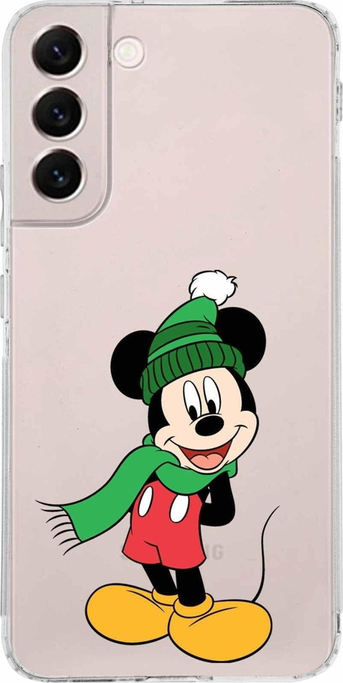 Samsung Galaxy S22 Plus Kamera Korumalı Kapak Mickey Mouse Tasarımlı Şeffaf Kılıf