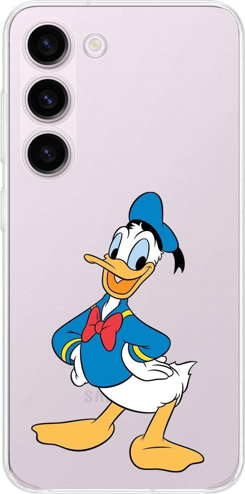 Samsung Galaxy S23 Kamera Korumalı Kapak Donald Duck Tasarımlı Şeffaf Kılıf