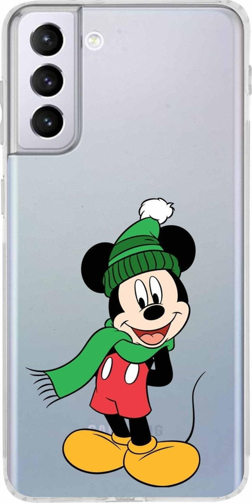 Samsung Galaxy S21 Plus Kamera Korumalı Kapak Mickey Mouse Tasarımlı Şeffaf Kılıf