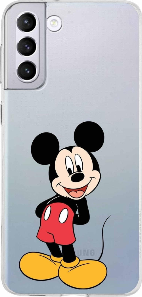 Samsung Galaxy S21 Plus Kapak Mickey Mouse Tasarımlı Şeffaf Silikon Kılıf