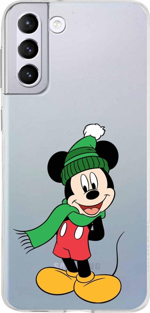 Samsung Galaxy S21 Plus Kapak Mickey Mouse Tasarımlı Şeffaf Silikon Kılıf