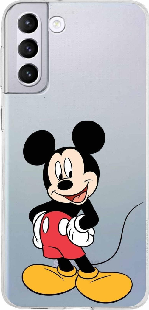 Samsung Galaxy S21 Plus Kapak Mickey Mouse Tasarımlı Şeffaf Silikon Kılıf