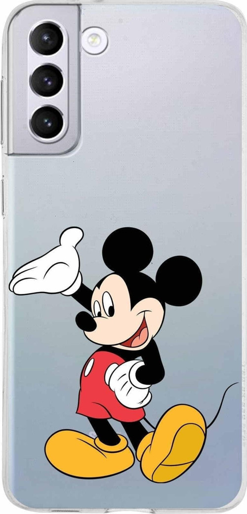Samsung Galaxy S21 Plus Kapak Mickey Mouse Tasarımlı Şeffaf Silikon Kılıf