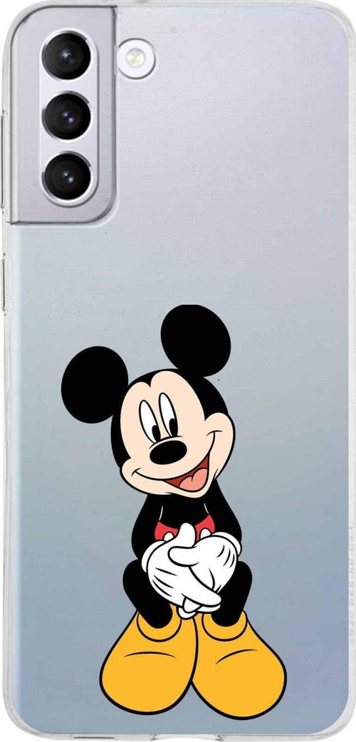 Samsung Galaxy S21 Plus Kapak Mickey Mouse Tasarımlı Şeffaf Silikon Kılıf