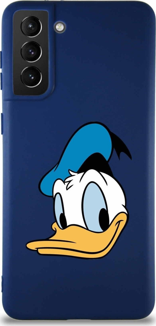 Samsung Galaxy S21 Plus Soft Premier Kapak Donald Duck-B Tasarımlı Silikon Kılıf - Lacivert