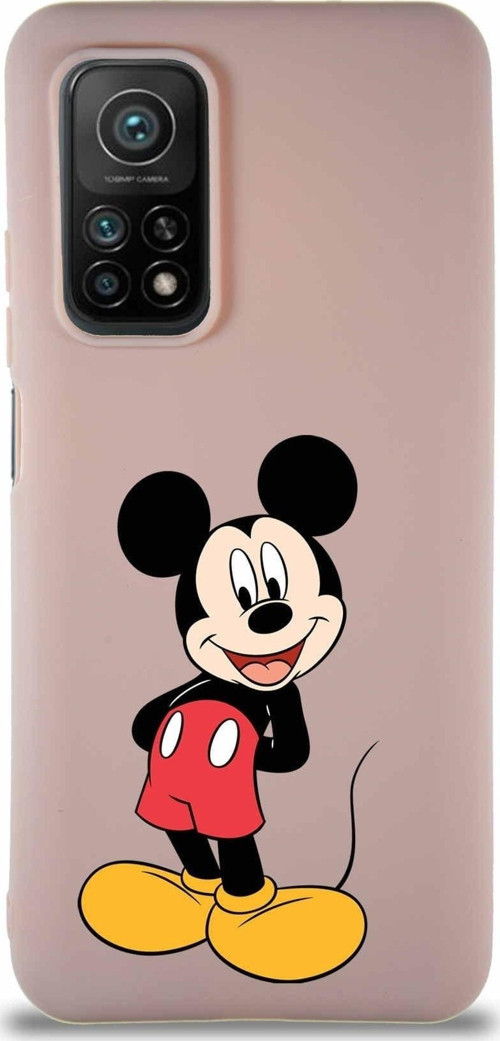 Xiaomi Mi 10T Pro Soft Premier Kapak Mickey Mouse-B Tasarımlı Silikon Kılıf - Pudra