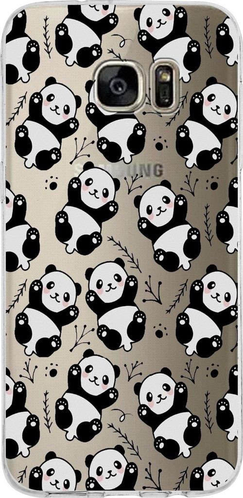 Samsung Galaxy S7 Edge Kapak Panda Tasarımlı Şeffaf Silikon Kılıf