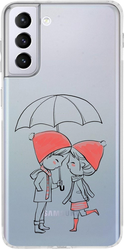 Samsung Galaxy S21 Plus Uyumlu Kamera Korumalı Kapak Aşk Tasarımlı Şeffaf Kılıf