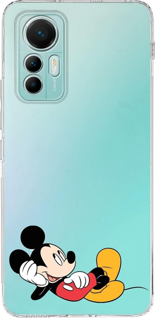 Xiaomi Mi 12 Lite Uyumlu Kapak Mickey Mouse Tasarımlı Şeffaf Silikon Kılıf