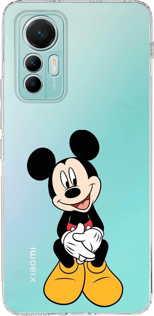 Xiaomi Mi 12 Lite Uyumlu Kapak Mickey Mouse Tasarımlı Şeffaf Silikon Kılıf