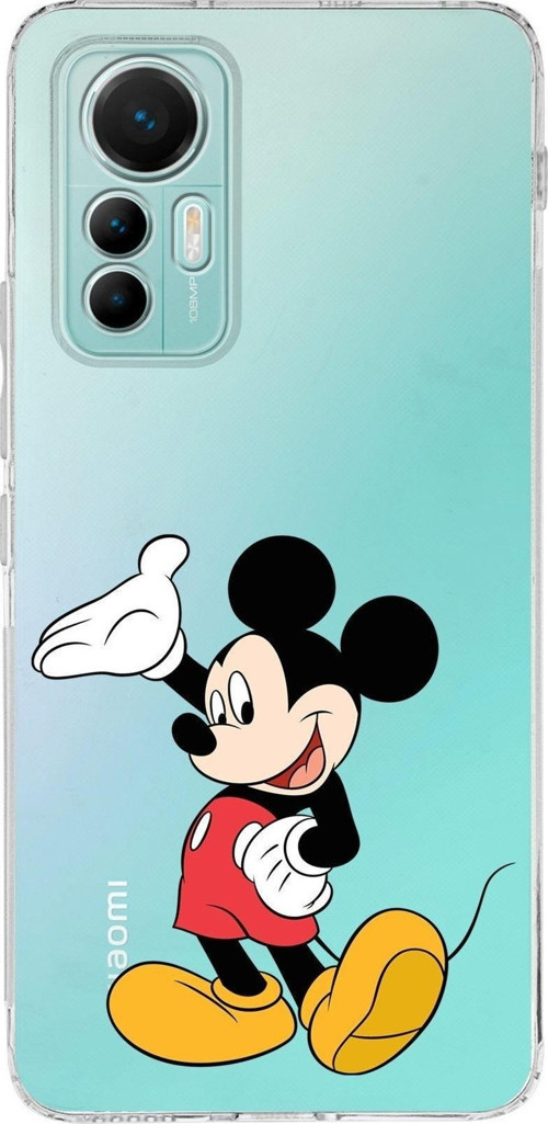 Xiaomi Mi 12 Lite Uyumlu Kapak Mickey Mouse Tasarımlı Şeffaf Silikon Kılıf