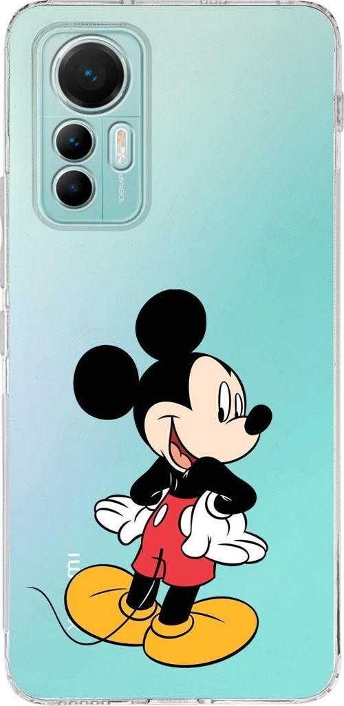 Xiaomi Mi 12 Lite Uyumlu Kapak Mickey Mouse Tasarımlı Şeffaf Silikon Kılıf